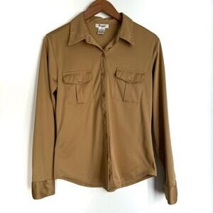 Bogari vintage button down polyester blend dress shirt size medium